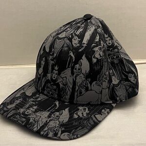 Disney Parks Black/Gray Villains All Over Print Woman Baseball Hat